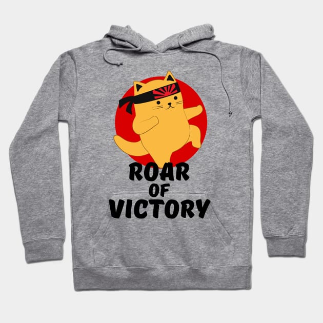 Karate Cat Roar of Victory Hoodie by ChasingTees